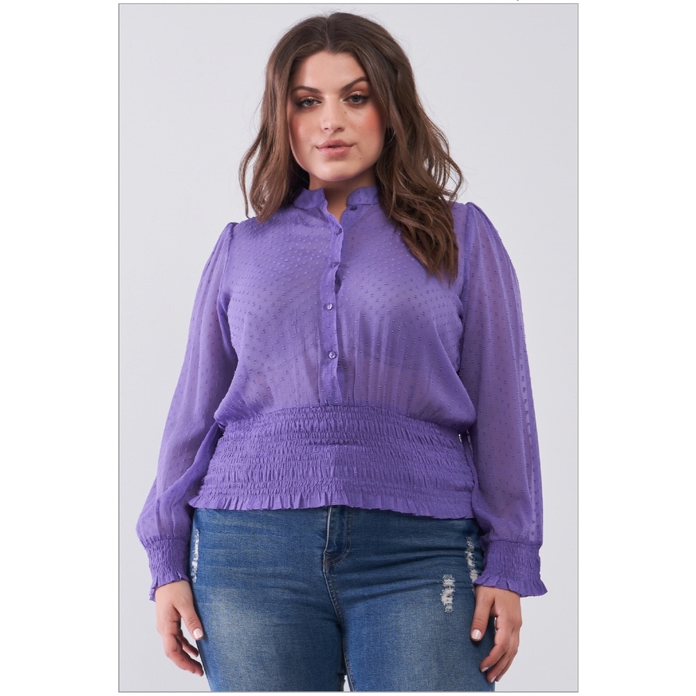 Clothing Obsessed Company Purple Long Sleeves Top - Picture 2 of 8